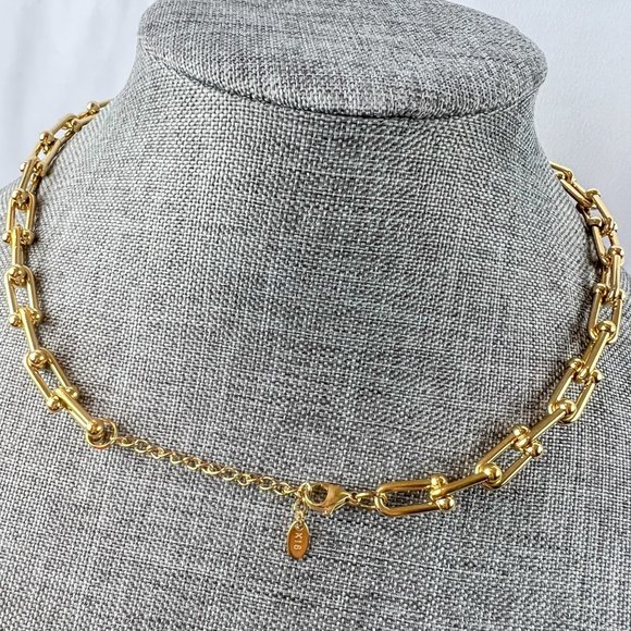 Gold Chunky Chain Necklace Thick Gold Chain Necklace U Chain Necklace Choker - Picture 4 of 8
